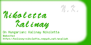 nikoletta kalinay business card